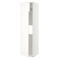 METOD - Hi cab f fridge or freezer w 2 drs, white/Vallstena white, 60x60x220 cm - best price from Maltashopper.com 39507362
