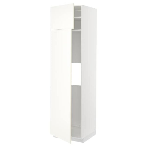 METOD - Hi cab f fridge or freezer w 2 drs, white/Vallstena white, 60x60x220 cm