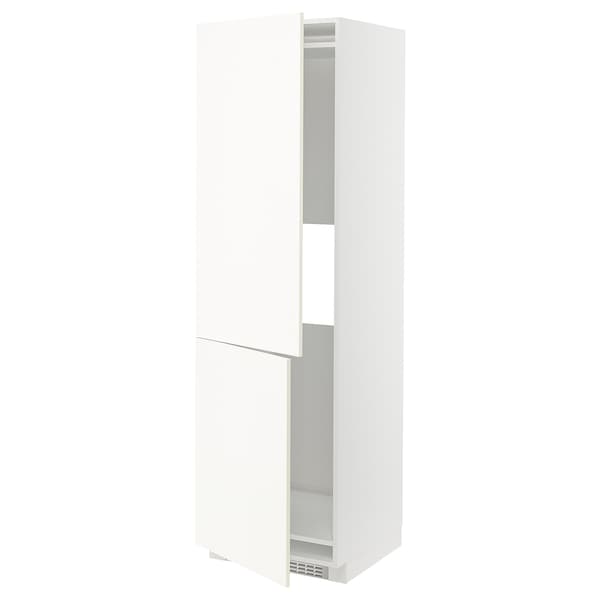 Ikea METOD - Hi cab f fridge or freezer w 2 drs, white/Vallstena white, 60x60x200 cm