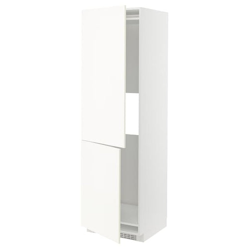 METOD - Hi cab f fridge or freezer w 2 drs, white/Vallstena white, 60x60x200 cm