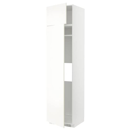 METOD - Hi cab f fridge or freezer w 2 drs, white/Vallstena white, 60x60x240 cm - best price from Maltashopper.com 09507368