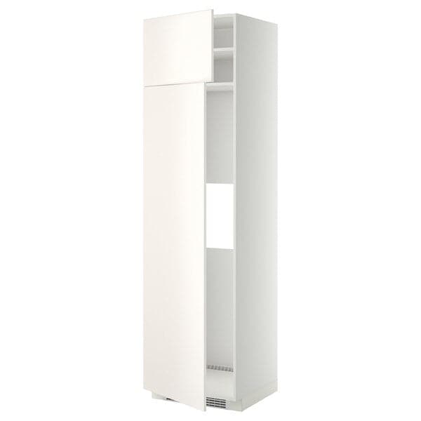 Ikea METOD - Hi cab f fridge or freezer w 2 drs, white/Veddinge white, 60x60x220 cm
