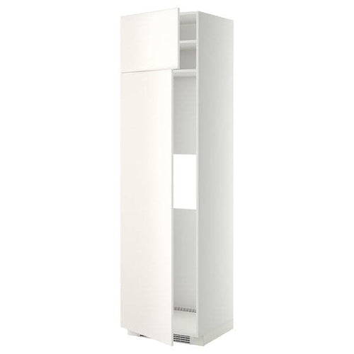 METOD hi cab f fridge or freezer w 2 drs, white/Veddinge white, 60x60x220 cm