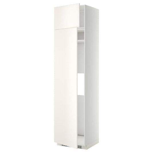 Ikea METOD - Hi cab f fridge or freezer w 2 drs, white/Veddinge white, 60x60x240 cm