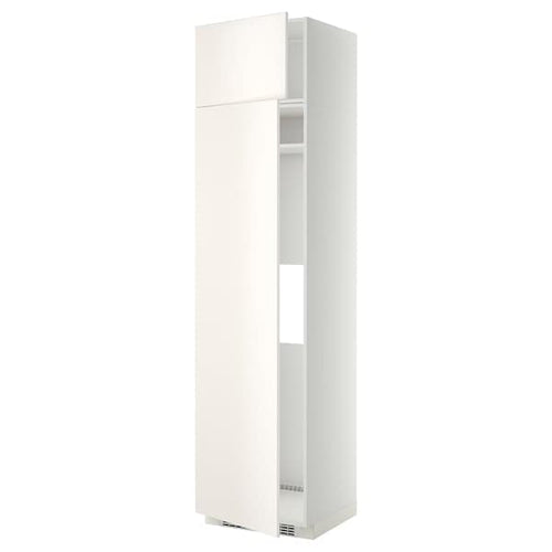 METOD - Hi cab f fridge or freezer w 2 drs, white/Veddinge white, 60x60x240 cm