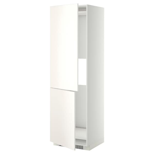 Ikea METOD - Hi cab f fridge or freezer w 2 drs, white/Veddinge white, 60x60x200 cm