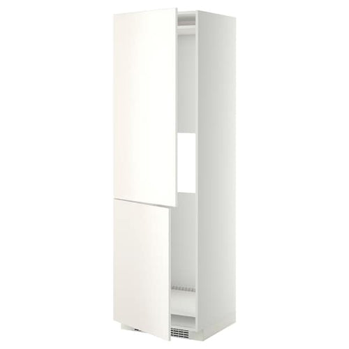 METOD - Hi cab f fridge or freezer w 2 drs, white/Veddinge white, 60x60x200 cm
