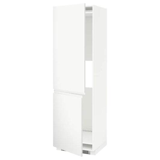 Ikea METOD - Hi cab f fridge or freezer w 2 drs, white/Voxtorp matt white, 60x60x200 cm