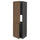 METOD - METOD Hi cab f fridge or freezer w 2 drs, black Enköping/brown walnut effect, 60x60x200 cm