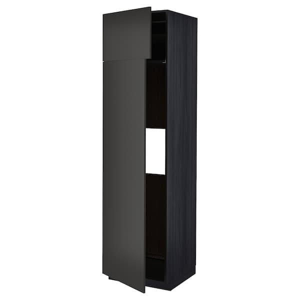 METOD - Hi cab f fridge or freezer w 2 drs, black/Nickebo matt anthracite, 60x60x220 cm - best price from Maltashopper.com 29498626