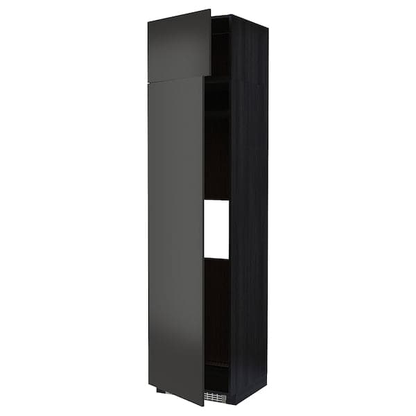 METOD - Hi cab f fridge or freezer w 2 drs, black/Nickebo matt anthracite, 60x60x240 cm