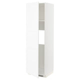 METOD high cab f fridge or freezer w door, white Enköping/white wood effect, 60x60x200 cm