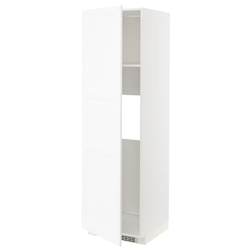 METOD - High cab f fridge or freezer w door, white Enköping/white wood effect, 60x60x200 cm