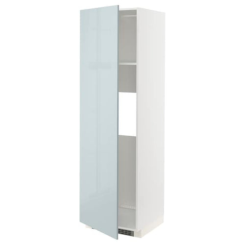 METOD - High cab f fridge or freezer w door, white/Kallarp light grey-blue, 60x60x200 cm