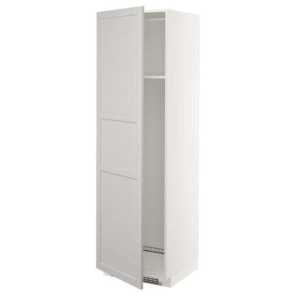 METOD - High cab f fridge or freezer w door, white/Lerhyttan light grey, 60x60x200 cm - best price from Maltashopper.com 69274460