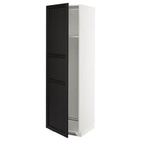 METOD high cab f fridge or freezer w door, white/Lerhyttan black stained, 60x60x200 cm