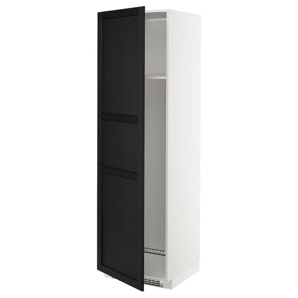 Ikea METOD - High cab f fridge or freezer w door, white/Lerhyttan black stained, 60x60x200 cm