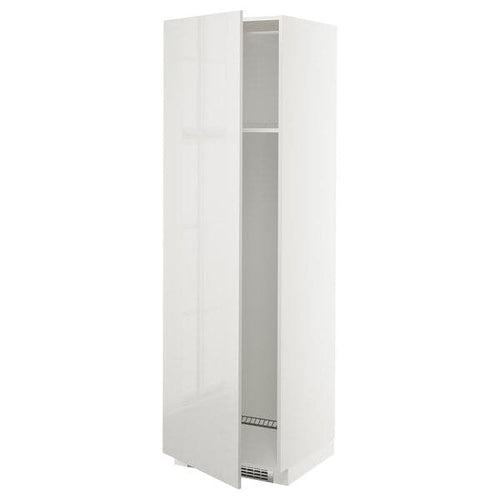 METOD - High cab f fridge or freezer w door, white/Ringhult light grey, 60x60x200 cm