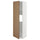 METOD - METOD High cab f fridge or freezer w door, white/Tistorp brown walnut effect, 60x60x200 cm
