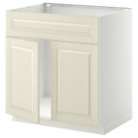 METOD - Base cabinet f sink w 2 doors/front, white/Bodbyn off-white, 80x60 cm - best price from Maltashopper.com 39456391
