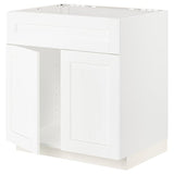 METOD base cabinet f sink w 2 doors/front, white Enköping/white wood effect, 80x60 cm