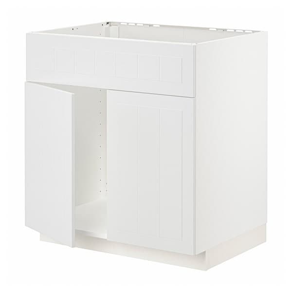 Ikea METOD - Base cabinet f sink w 2 doors/front, white/Stensund white, 80x60 cm