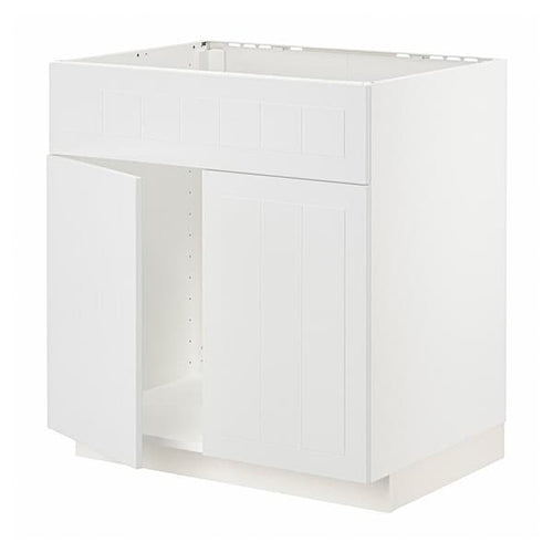METOD - Base cabinet f sink w 2 doors/front, white/Stensund white, 80x60 cm