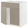 METOD base cabinet f sink w 2 doors/front, white/Upplöv matt dark beige, 80x60 cm