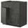 METOD base cabinet f sink w 2 doors/front, black/Kalhyttan dark grey concrete effect, 80x60 cm