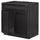METOD - Base cabinet f sink w 2 doors/front, black/Lerhyttan black stained, 80x60 cm
