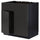 METOD base cabinet f sink w 2 doors/front, black/Nickebo matt anthracite, 80x60 cm
