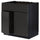 METOD base cabinet f sink w 2 doors/front, black/Upplöv matt anthracite, 80x60 cm