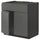METOD base cabinet f sink w 2 doors/front, black/Voxtorp dark grey, 80x60 cm