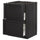 METOD base cab f sink+2 fronts/2 drawers, black/Lerhyttan black stained, 60x60 cm