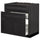 METOD base cab f sink+3 fronts/2 drawers, black/Lerhyttan black stained, 80x60 cm