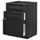 METOD base cab f sink+3 fronts/2 drawers, black/Lerhyttan black stained, 60x60 cm