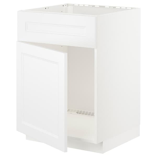 METOD - Base cabinet f sink w door/front, white/Axstad matt white, 60x60 cm - best price from Maltashopper.com 39465927