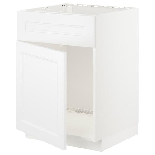 METOD - Base cabinet f sink w door/front, white/Axstad matt white, 60x60 cm