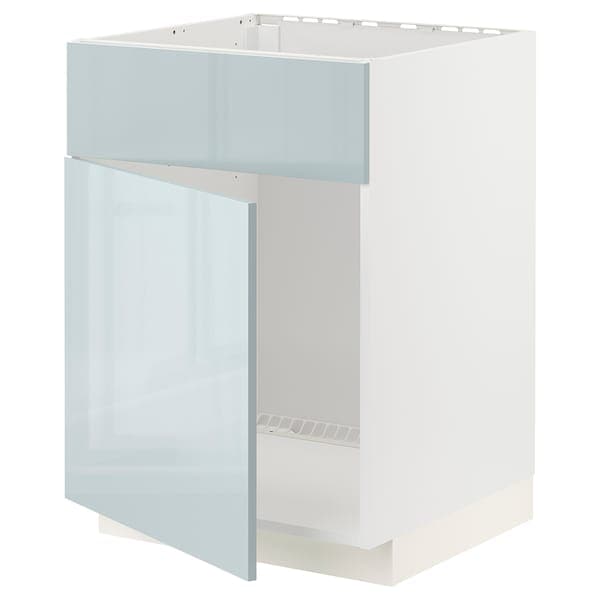 Ikea METOD - Base cabinet f sink w door/front, white/Kallarp light grey-blue, 60x60 cm