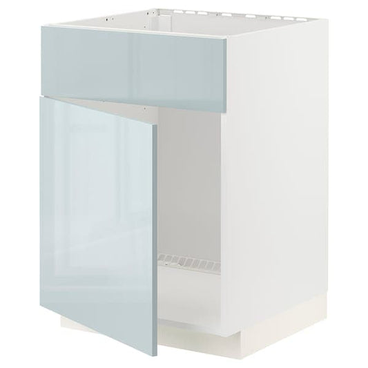 Ikea METOD - Base cabinet f sink w door/front, white/Kallarp light grey-blue, 60x60 cm
