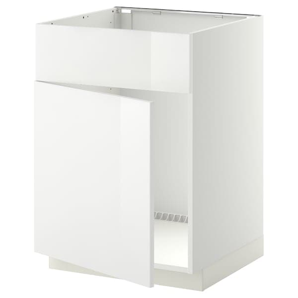Ikea METOD - Base cabinet f sink w door/front, white/Ringhult white, 60x60 cm