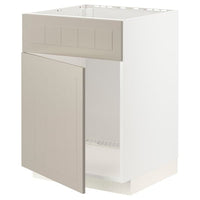 METOD - Base cabinet f sink w door/front, white/Stensund beige, 60x60 cm - best price from Maltashopper.com 49464338
