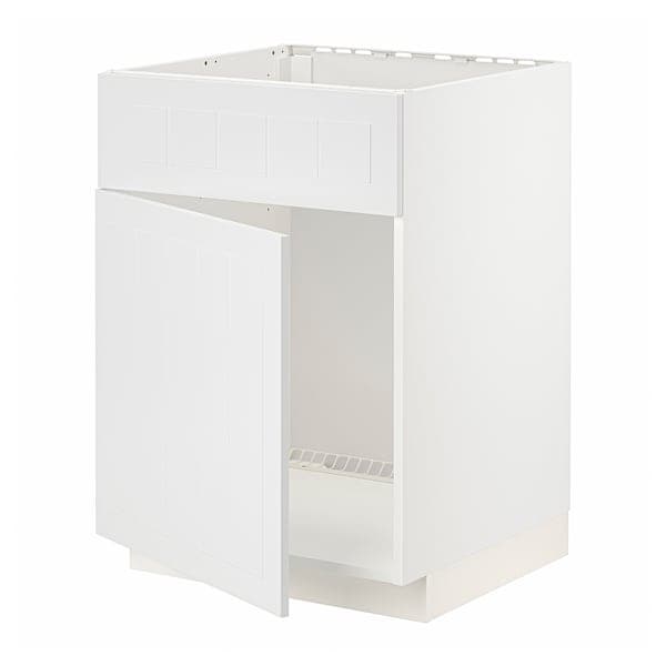 METOD - Base cabinet f sink w door/front, white/Stensund white