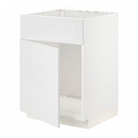 METOD - Base cabinet f sink w door/front, white/Stensund white, 60x60 cm - best price from Maltashopper.com 69466261