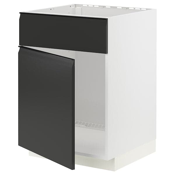 Ikea METOD - Base cabinet f sink w door/front, white/Upplöv matt anthracite , 60x60 cm