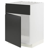 METOD - Base cabinet f sink w door/front, white/Upplöv matt anthracite , 60x60 cm - best price from Maltashopper.com 99493673