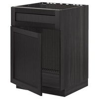 METOD - Base cabinet f sink w door/front, black/Lerhyttan black stained, 60x60 cm - best price from Maltashopper.com 69467091