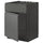 METOD base cabinet f sink w door/front, black/Voxtorp dark grey, 60x60 cm