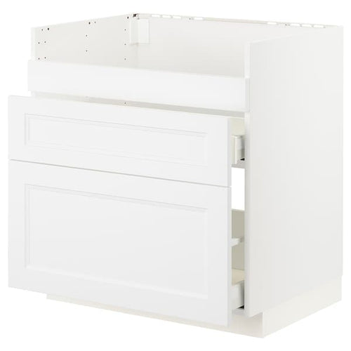 METOD - Base cb f HAVSEN snk/3 frnts/2 drws, white/Axstad matt white, 80x60 cm