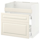 METOD base cb f HAVSEN snk/3 frnts/2 drws, white/Bodbyn off-white, 80x60 cm
